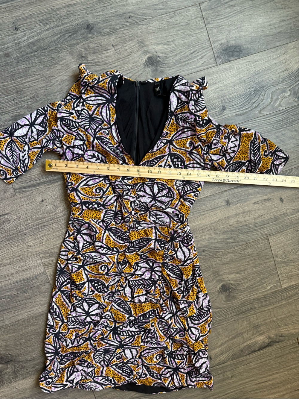 Zara TRF Abstract Floral Leaf Mini Dress - Size S (Small)